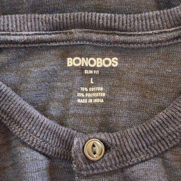 Bonobos Shirt Men Large Navy Blue Henley Classic Basic Layering Outdoor Normcore - Picture 2 of 7